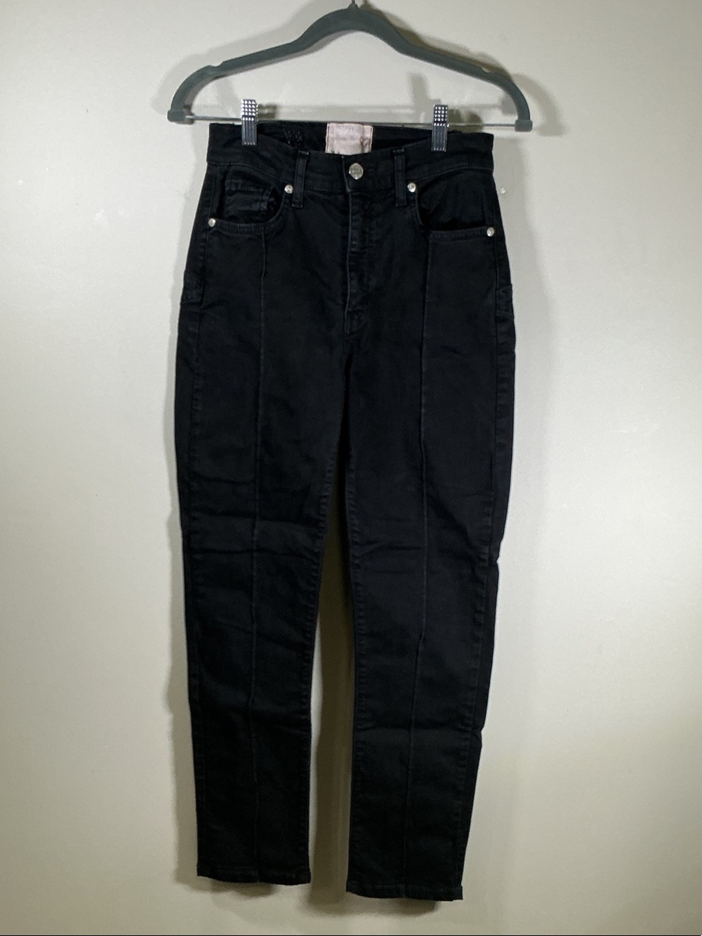 REVICE Black High-Rise Tapered Jeans size 27.